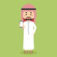 Arabic Character Holding a Phone vector