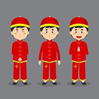 Male Asian Character with Various Expressions vector