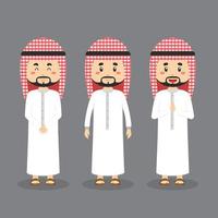 Arabic Character with Various Expressions vector