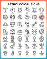 Astrological sign concept line icons vector