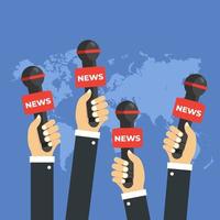 Reporter News Hands with Microphones vector