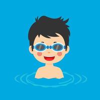 Boy Having Fun Swimming vector