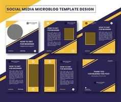 plantilla de diseño de carrusel de microblog para publicación en redes sociales vector