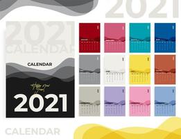 Year 2021 monthly desk calendar vector