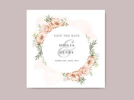 beautiful and elegant floral wedding save the date template vector