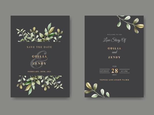 beautiful and elegant floral wedding invitation template