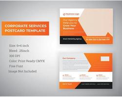 Corporate Marketing Material Design Postcard vector