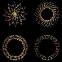 Set of golden geometric shapes vector