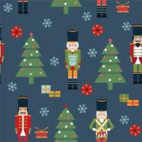 Vector seamless pattern with Christmas characters. Suitable for textile, gift cards and gift wrapping paper.