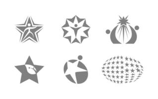 conjunto de logotipos de seis estrellas vector