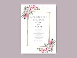 beautiful and elegant floral wedding save the date template vector