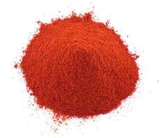 Heap of Red Chilli Pepper Powder on White Background photo