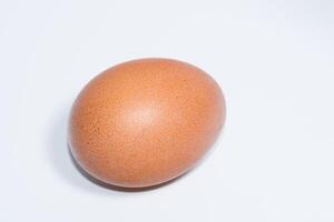 Boiled egg on white background photo