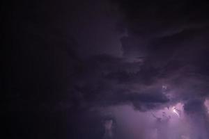 Lightning and dramatic stormy sky photo