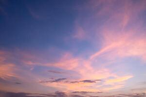 Clouds in the sky at sunset photo