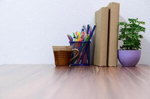 Books on the desk photo