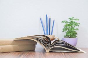 Books on the desk photo