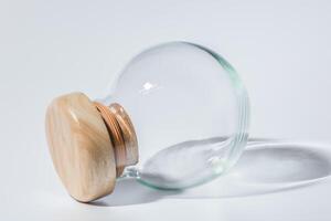 Sphere shaped glass jar photo