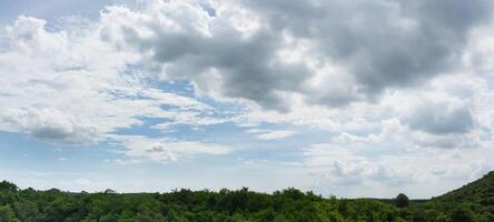 Sky and clouds above the forest photo