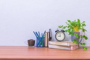 Objects on the office desk photo