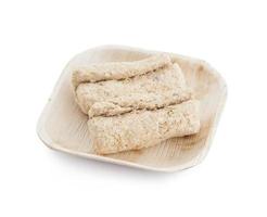 Rolls on wooden plate photo