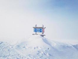 Ski slope signs in Scandinavia photo