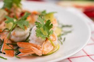 Spicy Thai salad with shrimp photo