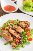 Grilled chicken with a salad photo