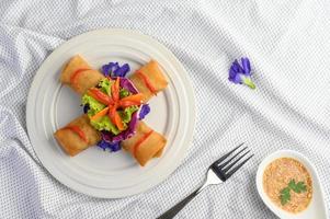 Fried Thai egg rolls photo