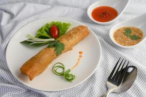 Fried spring egg rolls photo