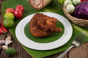 Fried chicken thighs photo