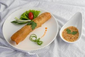 Fried spring egg rolls photo