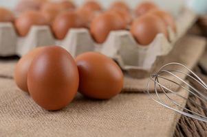 huevos de gallina orgánicos crudos foto