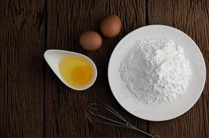Eggs and tapioca flour ingredients photo