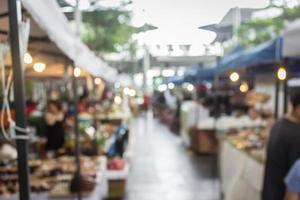 Blurred street market