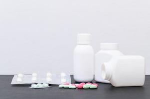 Pills on the desk photo