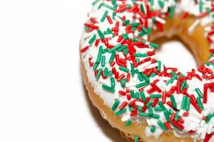 Christmas sprinkles on a donut photo