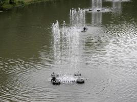 Fountains in the park photo