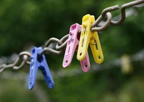 Clothespins on a line photo