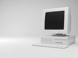 3D old desktop computer photo