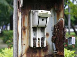 old electricity switch, breaker photo