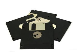 Floppy disks on white photo