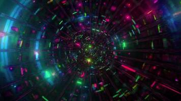 Cool glass tunnel glowing space particles 3d illustration background wallpaper design artwork photo