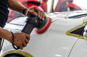 Buffing and polishing a car photo