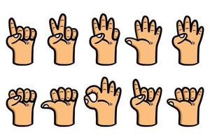 Fancy Cartoon Hand Gesture Collection Set vector