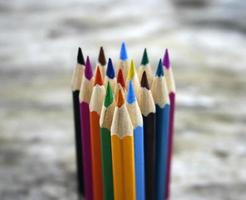 close up colour pencils for background