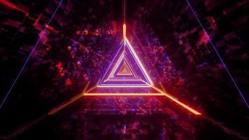 Cool futuristic triangle tunnel 3d illustration background wallpaper design artwork photo