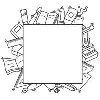 Square Frame Handdrawn Decoration Of Back To School Theme vector