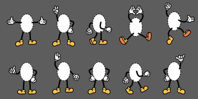 Pair Of Cartoon Hand And Foot Collection Set vector