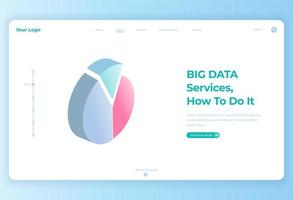 3 step circular pie chart for landing page vector